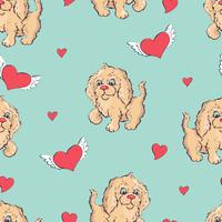 seamless pattern with dogs, childish pattern with dogs, vector textile fabric print, wrapping paper.