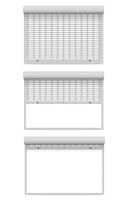 metal perforated rolling shutters vector illustration
