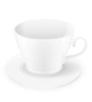 porcelain cup and saucer vector illustration