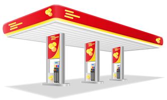 Ilustración de vector de estación de gasolina de coche