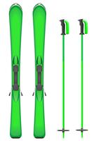 green skis mountain vector illustration