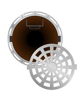 open sewer pit with a hatch vector illustration