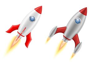 space rocket retro spaceship vector illustration