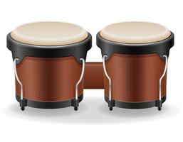 Bongo tambores instrumentos musicales stock vector ilustración