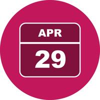 April 29th Date on a Single Day Calendar vector