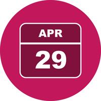 April 29th Date on a Single Day Calendar vector