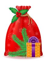 Bolsa de Navidad roja santa claus ilustración vectorial vector