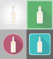 mensaje en la botella plana iconos vector illustration