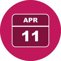 April 11th Date on a Single Day Calendar vector