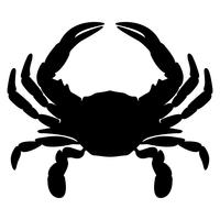 Crab Silhouette Isolated Vector Illustration