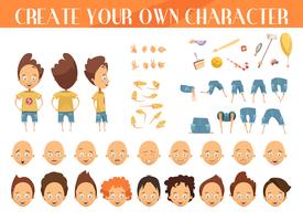 Creation Of Character Boy Set vector