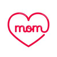 Tipografía Heart Mom vector