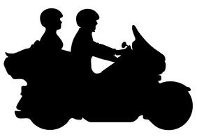 Couple Riding Motorcycle Silhouette Vector Illustration