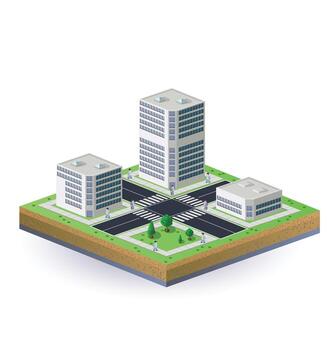 Isometric image  of the city vector