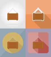 wooden board  flat icons vector illustration