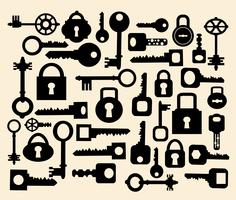 Keys and locks vector