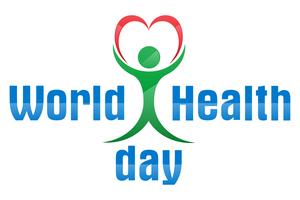 world health day logo text banner vector illustration