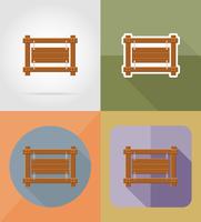wooden board  flat icons vector illustration
