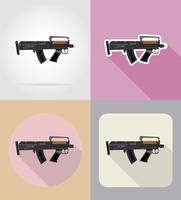 Armas modernas armas de fuego planos iconos vector illustration