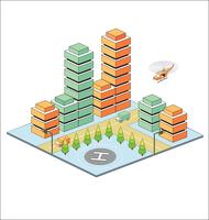 Town in isometric vector