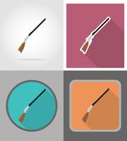 rifle wild west flat icons vector illustration