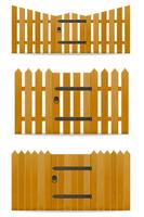 wooden fence with wicket door vector illustration