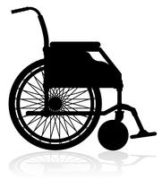 Ilustración de vector de silueta de silla de ruedas negro