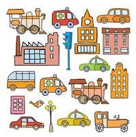 Transport in the style of cartoon vector