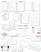 set icons white blank samples for corporate identity design vector illustration