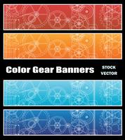 Banners with gears vector