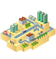 Isometric city vector