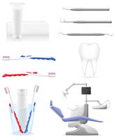 conjunto de iconos dentales vector illustration