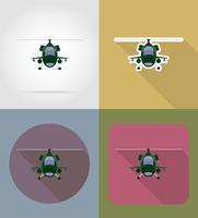 Helicóptero plano iconos vector illustration