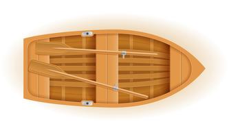 wooden boat top view vector illustration