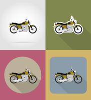 Iconos planos de motocicleta vector illustration