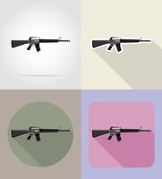 Armas modernas armas de fuego planos iconos vector illustration