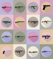 modern weapon firearms flat icons vector illustration 