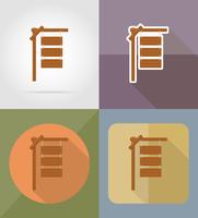 wooden board  flat icons vector illustration