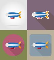 zeppelin flat icons vector illustration