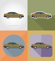 coche transporte iconos planos vector illustration