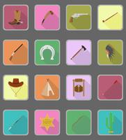 wild west flat icons vector illustration