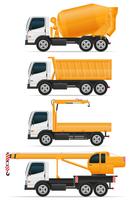 set icons trucks designed for construction vector illustration