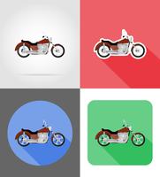 motorcycle flat icons vector illustration