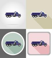 cargo truck for transportation of goods flat icons vector illustration