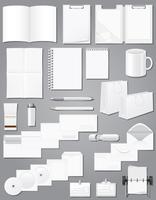 set icons white blank samples for corporate identity design vector illustration