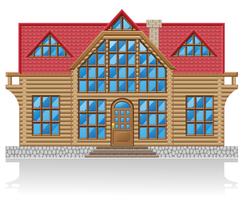 wooden house vector illustration