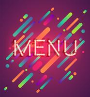 Neon word on colorful background, vector illustration