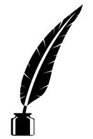 feather and inkwell old retro vintage icon stock vector illustration