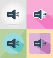 iconos planos de sonido vector illustration