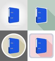 folder stationery equipment set flat icons vector illustration